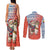 Ecuador Christmas Couples Matching Tank Maxi Dress and Long Sleeve Button Shirt with Santa Riding Llama Traditional Patterns and Rose Design - Wonder Print Shop