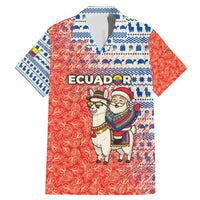 Ecuador Christmas Family Matching Mermaid Dress and Hawaiian Shirt with Santa Riding Llama Traditional Patterns and Rose Design - Wonder Print Shop