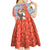 Ecuador Christmas Kid Short Sleeve Dress with Santa Riding Llama Traditional Patterns and Rose Design - Wonder Print Shop