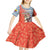 Ecuador Christmas Kid Short Sleeve Dress with Santa Riding Llama Traditional Patterns and Rose Design - Wonder Print Shop