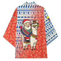 Ecuador Christmas Kimono with Santa Riding Llama Traditional Patterns and Rose Design - Wonder Print Shop
