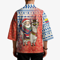 Ecuador Christmas Kimono with Santa Riding Llama Traditional Patterns and Rose Design - Wonder Print Shop