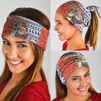 Ecuador Christmas Neck Gaiter with Santa Riding Llama Traditional Patterns and Rose Design - Wonder Print Shop