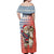 Ecuador Christmas Off Shoulder Maxi Dress with Santa Riding Llama Traditional Patterns and Rose Design - Wonder Print Shop