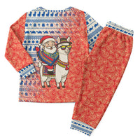 Ecuador Christmas Pajama Set with Santa Riding Llama Traditional Patterns and Rose Design - Wonder Print Shop