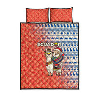 Ecuador Christmas Quilt Bed Set with Santa Riding Llama Traditional Patterns and Rose Design - Wonder Print Shop
