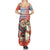 Ecuador Christmas Summer Maxi Dress with Santa Riding Llama Traditional Patterns and Rose Design - Wonder Print Shop