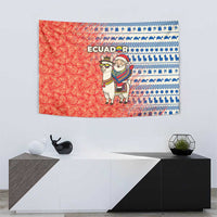Ecuador Christmas Tapestry with Santa Riding Llama Traditional Patterns and Rose Design - Wonder Print Shop