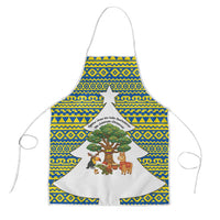 Ecuador Christmas Apron with Ceibo Tree Llama Toucan and Traditional Yellow Blue Pattern Design - Wonder Print Shop