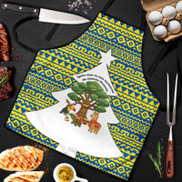 Ecuador Christmas Apron with Ceibo Tree Llama Toucan and Traditional Yellow Blue Pattern Design - Wonder Print Shop