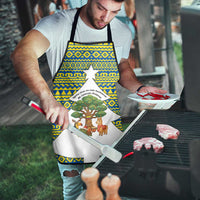 Ecuador Christmas Apron with Ceibo Tree Llama Toucan and Traditional Yellow Blue Pattern Design - Wonder Print Shop