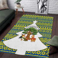 Ecuador Christmas Area Rug with Ceibo Tree Llama Toucan and Traditional Yellow Blue Pattern Design - Wonder Print Shop