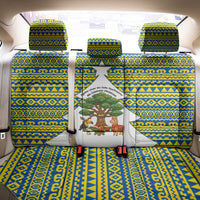 Ecuador Christmas Back Car Seat Cover with Ceibo Tree Llama Toucan and Traditional Yellow Blue Pattern Design - Wonder Print Shop