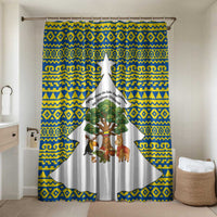 Ecuador Christmas Bathroom Set with Ceibo Tree Llama Toucan and Traditional Yellow Blue Pattern Design - Wonder Print Shop