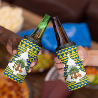 Ecuador Christmas 4 in 1 Can Cooler Tumbler with Ceibo Tree Llama Toucan and Traditional Yellow Blue Pattern Design - Wonder Print Shop