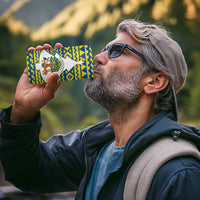 Ecuador Christmas 4 in 1 Can Cooler Tumbler with Ceibo Tree Llama Toucan and Traditional Yellow Blue Pattern Design - Wonder Print Shop