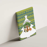 Ecuador Christmas Canvas Wall Art with Ceibo Tree Llama Toucan and Traditional Yellow Blue Pattern Design - Wonder Print Shop