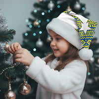 Ecuador Christmas Santa Hat with Ceibo Tree Llama Toucan and Traditional Yellow Blue Pattern Design - Wonder Print Shop
