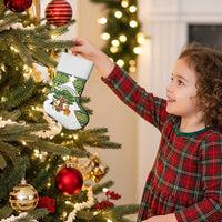 Ecuador Christmas Stocking with Ceibo Tree Llama Toucan and Traditional Yellow Blue Pattern Design - Wonder Print Shop