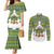 Ecuador Christmas Couples Matching Mermaid Dress and Long Sleeve Button Shirt with Ceibo Tree Llama Toucan and Traditional Yellow Blue Pattern Design - Wonder Print Shop