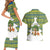 Ecuador Christmas Couples Matching Short Sleeve Bodycon Dress and Hawaiian Shirt with Ceibo Tree Llama Toucan and Traditional Yellow Blue Pattern Design - Wonder Print Shop