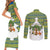 Ecuador Christmas Couples Matching Short Sleeve Bodycon Dress and Long Sleeve Button Shirt with Ceibo Tree Llama Toucan and Traditional Yellow Blue Pattern Design - Wonder Print Shop