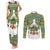 Ecuador Christmas Couples Matching Tank Maxi Dress and Long Sleeve Button Shirt with Ceibo Tree Llama Toucan and Traditional Yellow Blue Pattern Design - Wonder Print Shop