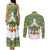 Ecuador Christmas Couples Matching Tank Maxi Dress and Long Sleeve Button Shirt with Ceibo Tree Llama Toucan and Traditional Yellow Blue Pattern Design - Wonder Print Shop
