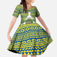 Ecuador Christmas Family Matching Long Sleeve Bodycon Dress and Hawaiian Shirt with Ceibo Tree Llama Toucan and Traditional Yellow Blue Pattern Design - Wonder Print Shop