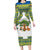 Ecuador Christmas Family Matching Long Sleeve Bodycon Dress and Hawaiian Shirt with Ceibo Tree Llama Toucan and Traditional Yellow Blue Pattern Design - Wonder Print Shop