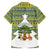 Ecuador Christmas Family Matching Off The Shoulder Long Sleeve Dress and Hawaiian Shirt with Ceibo Tree Llama Toucan and Traditional Yellow Blue Pattern Design - Wonder Print Shop