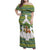 Ecuador Christmas Family Matching Off Shoulder Maxi Dress and Hawaiian Shirt with Ceibo Tree Llama Toucan and Traditional Yellow Blue Pattern Design - Wonder Print Shop