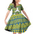 Ecuador Christmas Family Matching Off Shoulder Short Dress and Hawaiian Shirt with Ceibo Tree Llama Toucan and Traditional Yellow Blue Pattern Design - Wonder Print Shop
