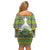 Ecuador Christmas Family Matching Off Shoulder Short Dress and Hawaiian Shirt with Ceibo Tree Llama Toucan and Traditional Yellow Blue Pattern Design - Wonder Print Shop