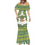 Ecuador Christmas Mermaid Dress with Ceibo Tree Llama Toucan and Traditional Yellow Blue Pattern Design - Wonder Print Shop