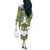 Ecuador Christmas Off The Shoulder Long Sleeve Dress with Ceibo Tree Llama Toucan and Traditional Yellow Blue Pattern Design - Wonder Print Shop