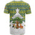Ecuador Christmas T Shirt with Ceibo Tree Llama Toucan and Traditional Yellow Blue Pattern Design - Wonder Print Shop