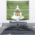 Ecuador Christmas Tapestry with Ceibo Tree Llama Toucan and Traditional Yellow Blue Pattern Design - Wonder Print Shop