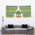 Ecuador Christmas Tapestry with Ceibo Tree Llama Toucan and Traditional Yellow Blue Pattern Design - Wonder Print Shop