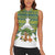 Ecuador Christmas Women Sleeveless Polo Shirt with Ceibo Tree Llama Toucan and Traditional Yellow Blue Pattern Design - Wonder Print Shop