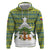 Ecuador Christmas Zip Hoodie with Ceibo Tree Llama Toucan and Traditional Yellow Blue Pattern Design - Wonder Print Shop