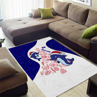Belize Christmas Area Rug with Santa Dolphins Coral Reef and Ocean Holiday Theme - Wonder Print Shop