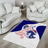 Belize Christmas Area Rug with Santa Dolphins Coral Reef and Ocean Holiday Theme - Wonder Print Shop