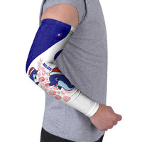 Belize Christmas Arm Sleeves with Santa Dolphins Coral Reef and Ocean Holiday Theme - Wonder Print Shop