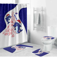 Belize Christmas Bathroom Set with Santa Dolphins Coral Reef and Ocean Holiday Theme - Wonder Print Shop