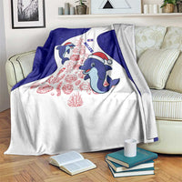 Belize Christmas Blanket with Santa Dolphins Coral Reef and Ocean Holiday Theme - Wonder Print Shop