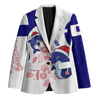 Belize Christmas Blazer with Santa Dolphins Coral Reef and Ocean Holiday Theme - Wonder Print Shop