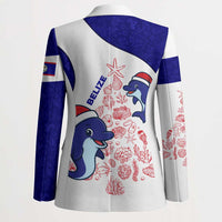 Belize Christmas Blazer with Santa Dolphins Coral Reef and Ocean Holiday Theme - Wonder Print Shop