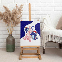 Belize Christmas Canvas Wall Art with Santa Dolphins Coral Reef and Ocean Holiday Theme - Wonder Print Shop