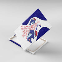 Belize Christmas Canvas Wall Art with Santa Dolphins Coral Reef and Ocean Holiday Theme - Wonder Print Shop